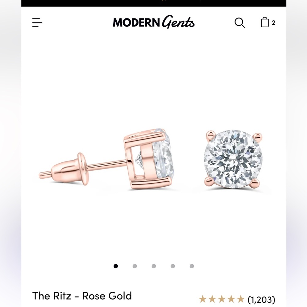 Modern Gents earrings — The Ritz Rose Gold